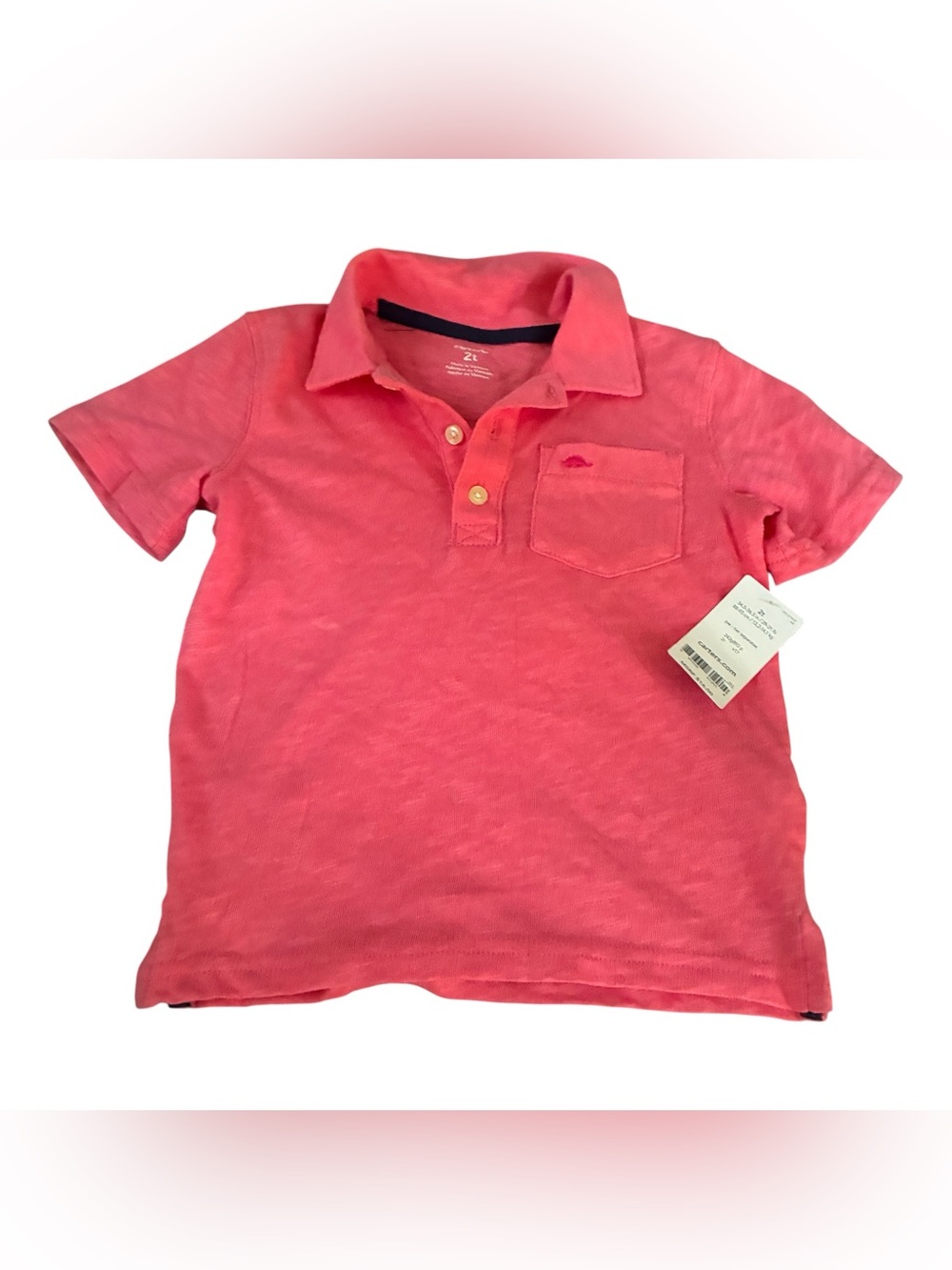 NWT CARTERS TODDLER BOYS CORAL POLO SHIRT SIZE 2T